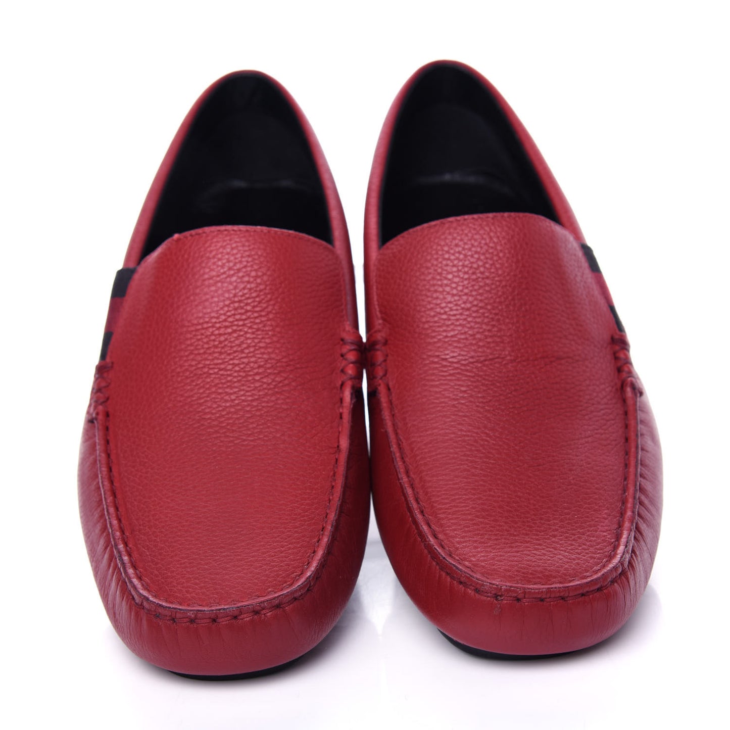 Calfskin Web Mens Driver Loafers 7.5 Red