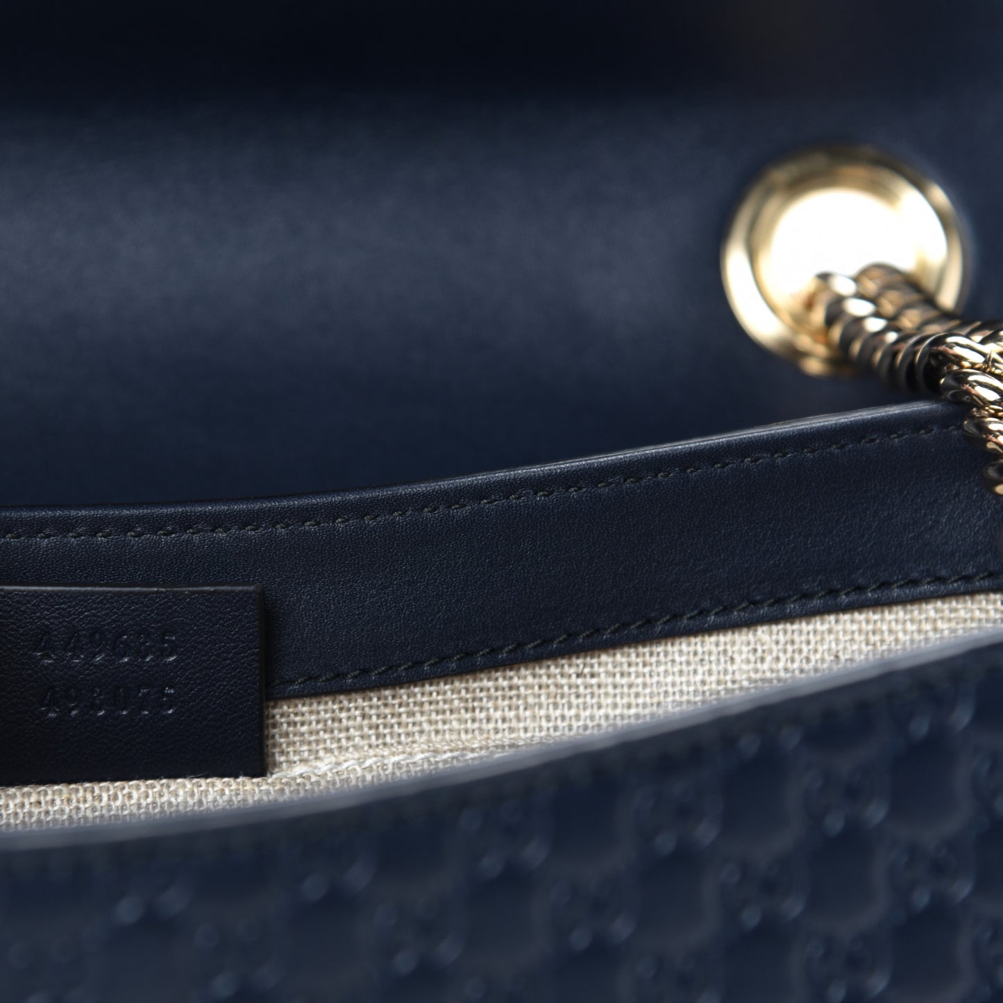 Soft Microguccissima Medium Emily Chain Shoulder Bag Blue