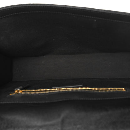 Saint Laurent Grain De Poudre Matelasse Chevron Large Monogram Satchel Black 5 of 10
