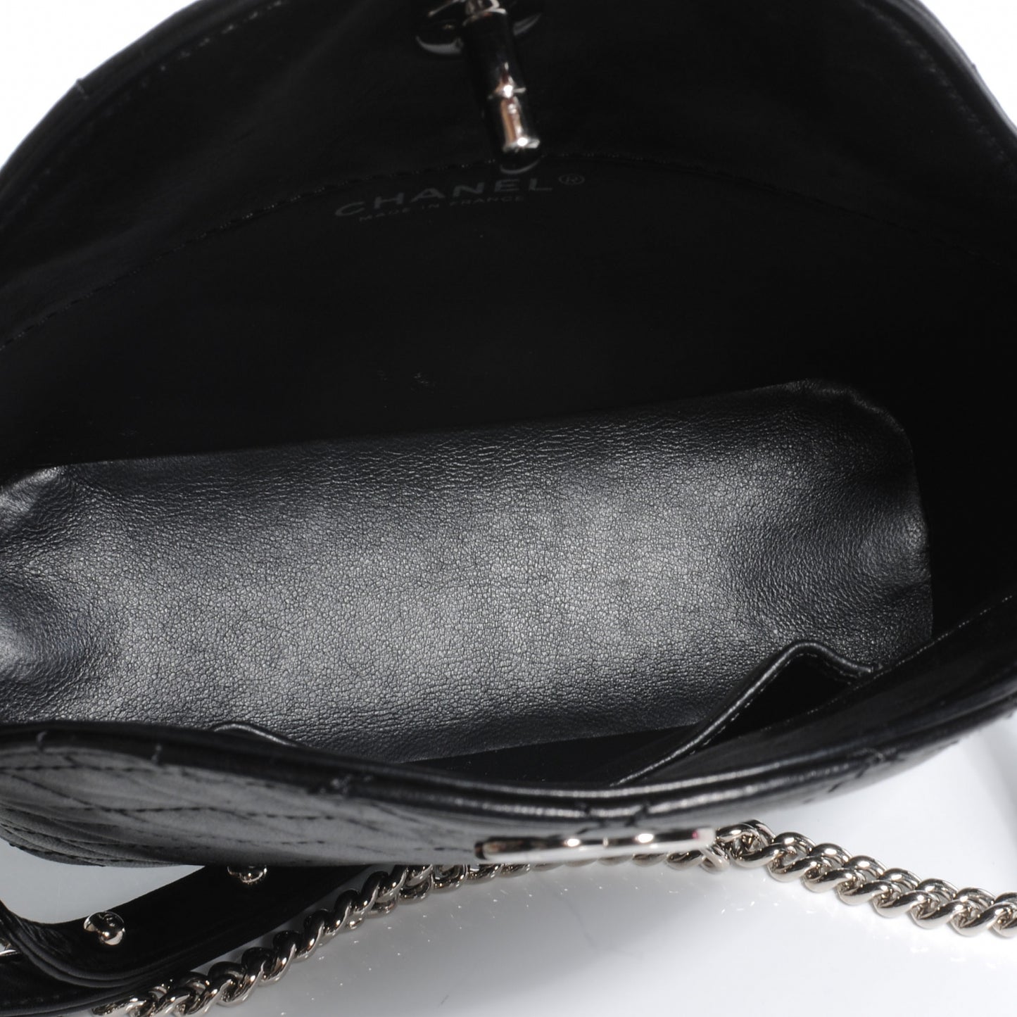 Lambskin Quilted Bucket Shoulder Bag Black