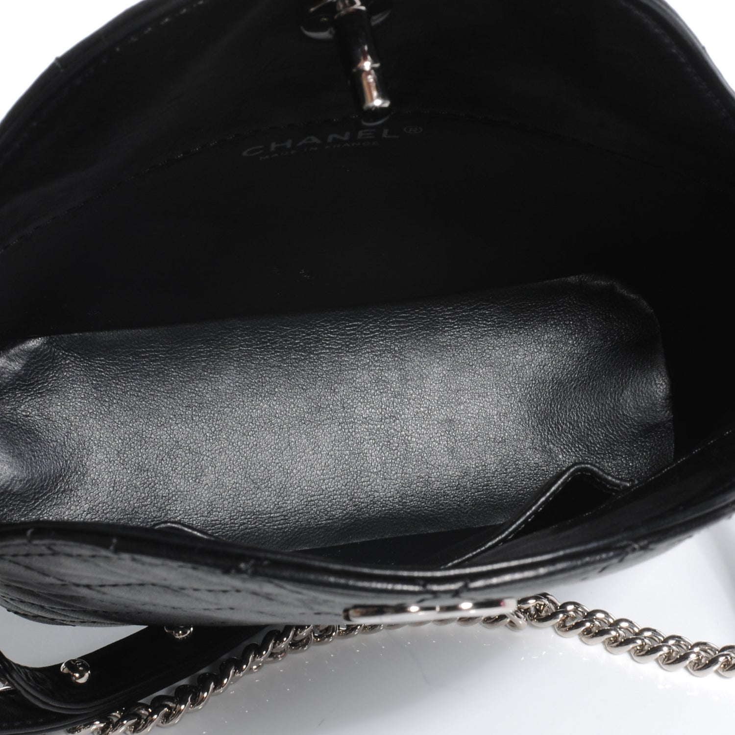 Chanel Lambskin Quilted Bucket Shoulder Bag Black 5 of 7