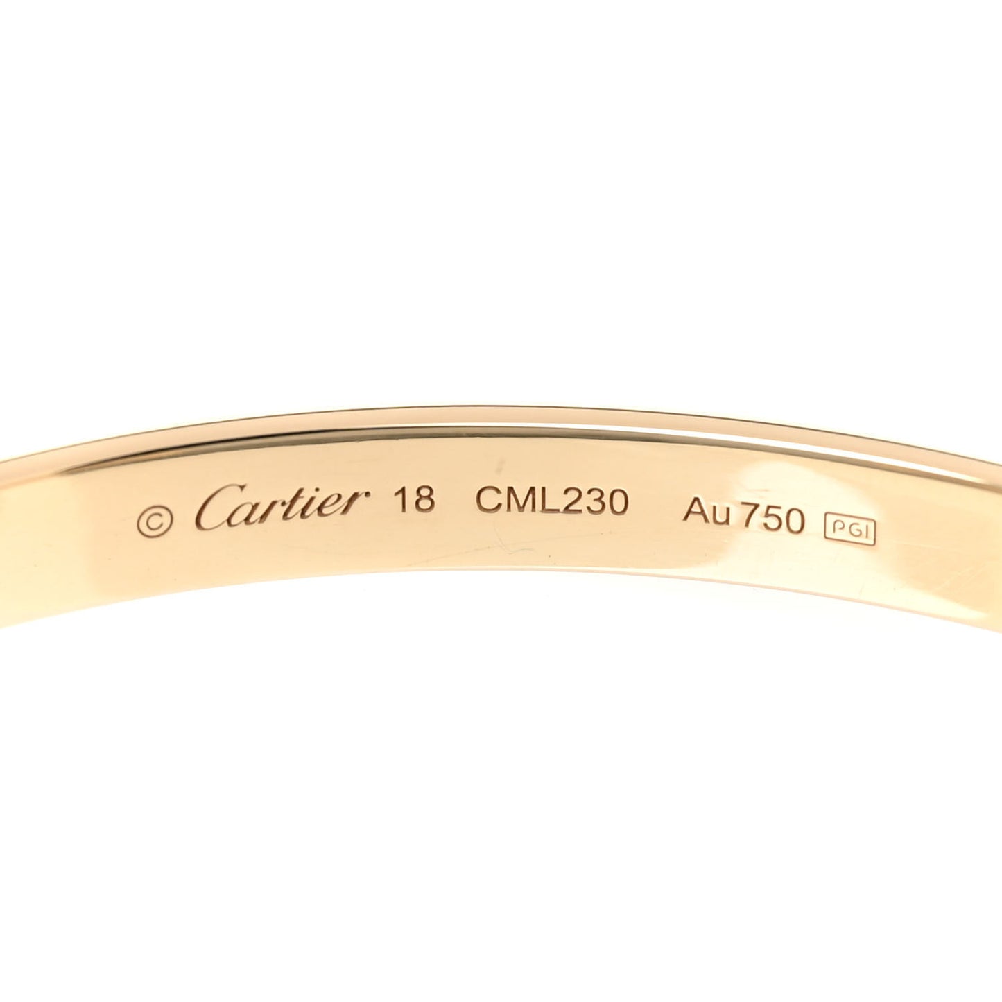 18K Yellow Gold LOVE Cuff Bracelet 18
