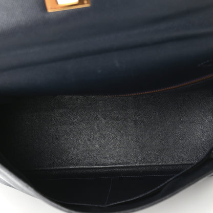 Hermes Courchevel Kelly Retourne 35 Bleu Marine 4 of 15