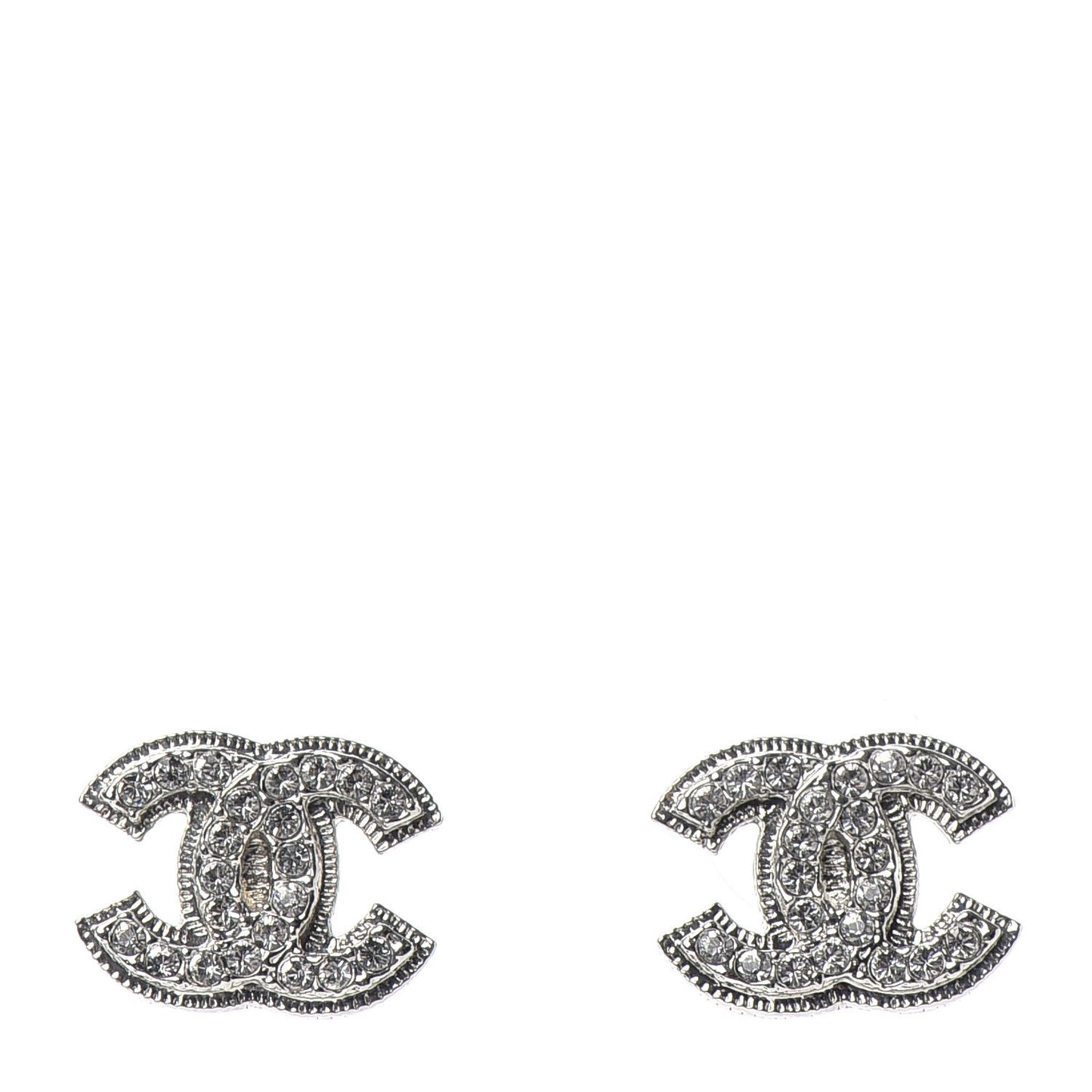 Crystal CC Earrings Silver