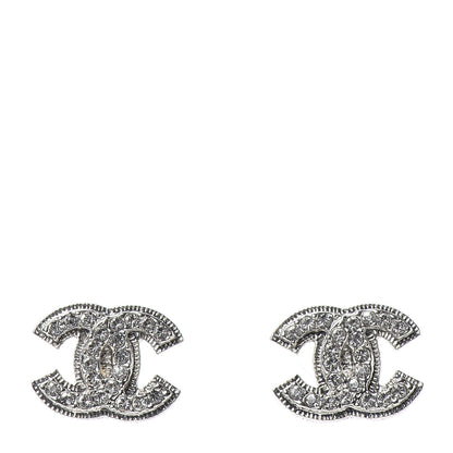 Chanel Crystal CC Earrings Silver 1 of 5