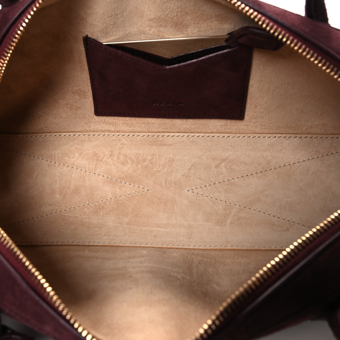 Suede Goatskin Medium Le Teckel Bag Rouge Grenat