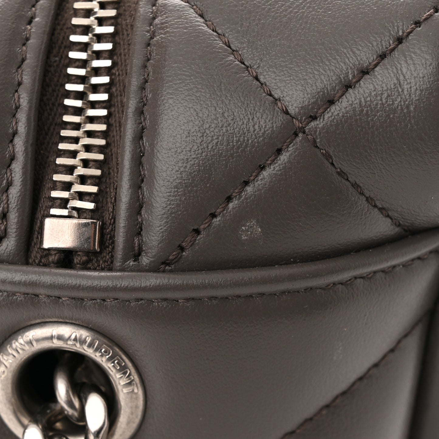Calfskin Y Quilted Monogram Small Loulou Bowling Bag Earth