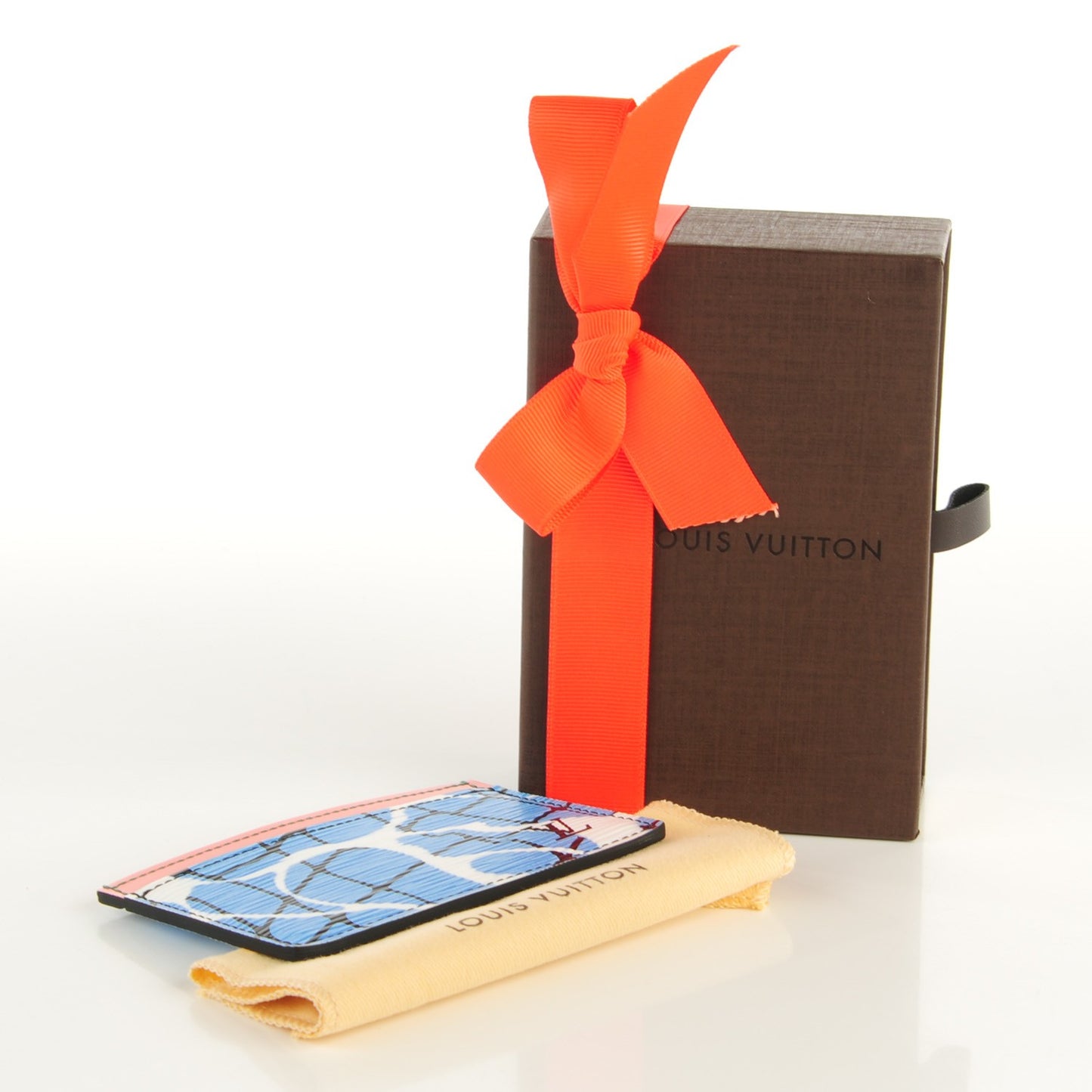 Epi Card Holder Aqua
