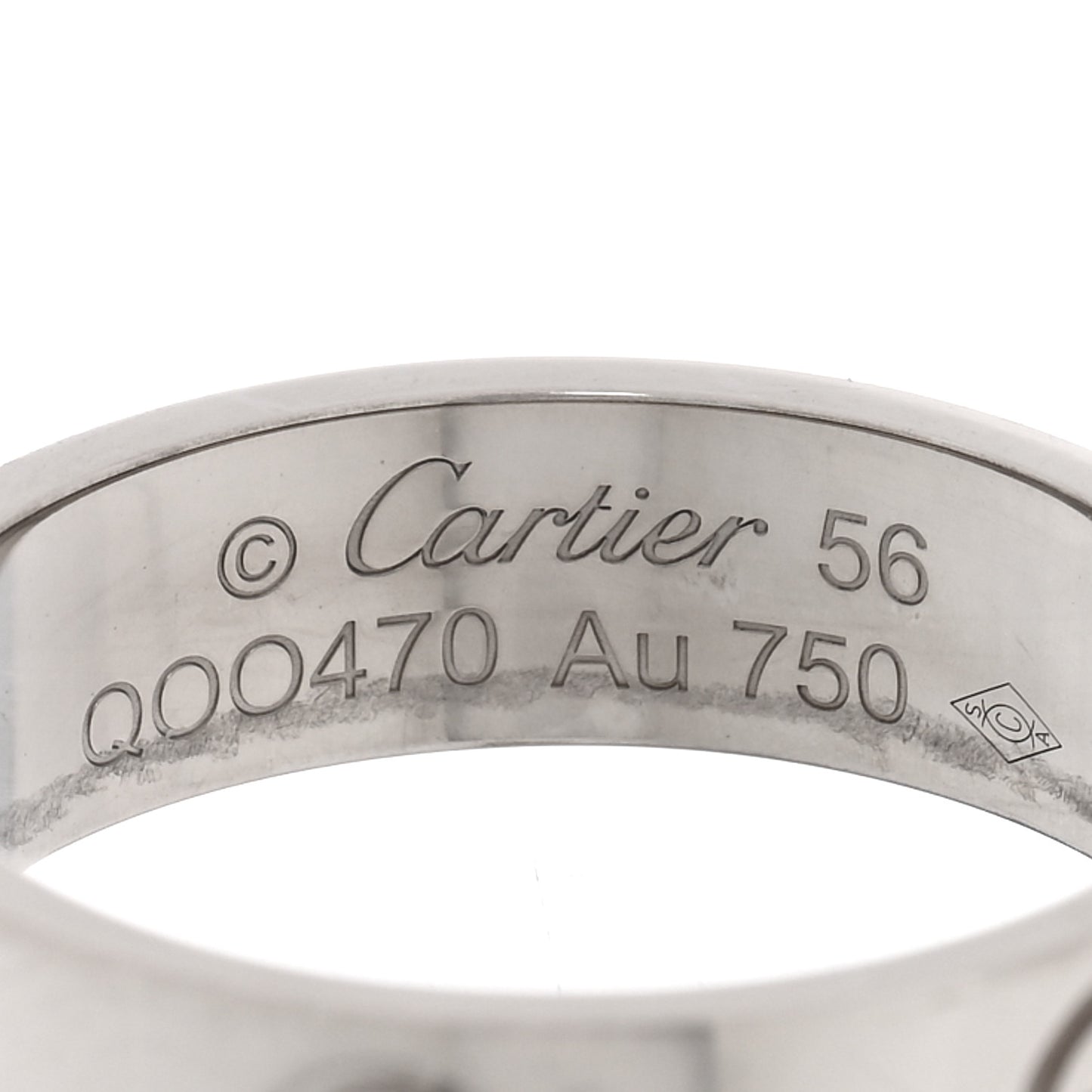 18K White Gold 5.5mm LOVE Ring 56 7.75