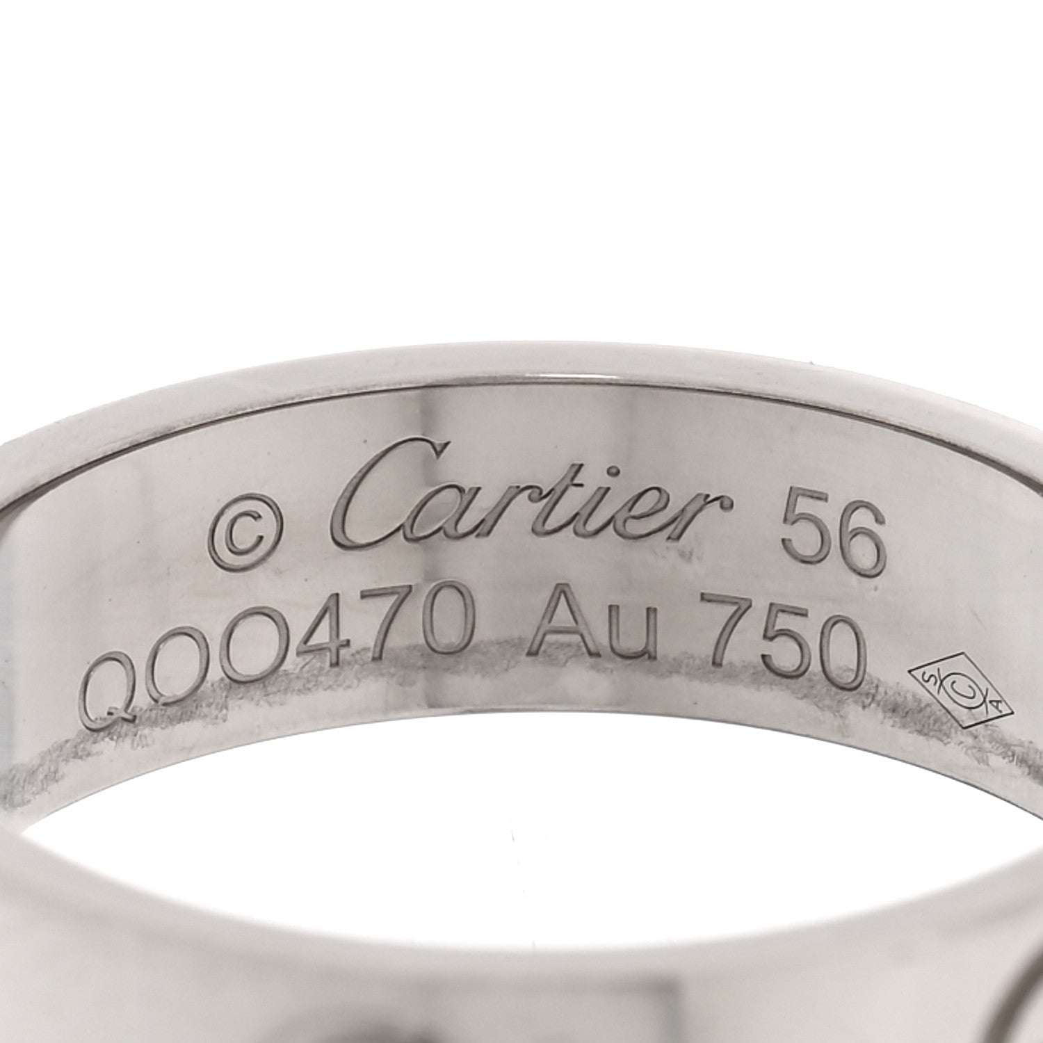 Cartier 18K White Gold 5.5mm LOVE Ring 56 7.75 4 of 6