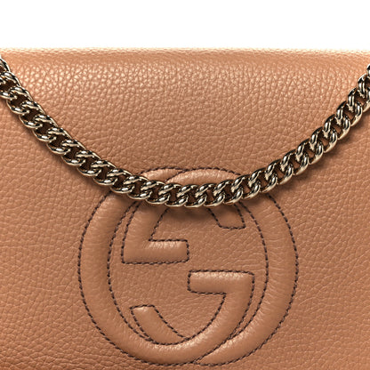 Gucci Pebbled Calfskin Medium Soho Flap Crossbody Camelia 9 of 11