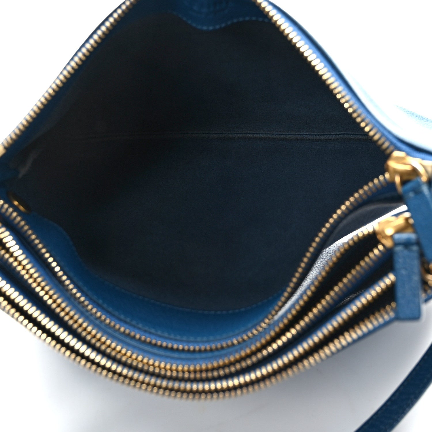 Celine Goatskin Large Trio Crossbody Bag Metallic Blue 5 of 12