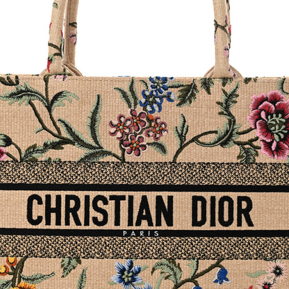 Christian Dior Raffia Embroidered Petites Fleurs Medium Book Tote Natural 8 of 12