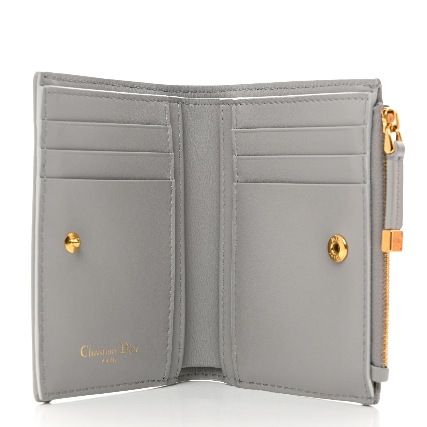 Christian Dior Toile de Jouy Reverse Jacquard Dahlia Wallet Gray 5 of 9