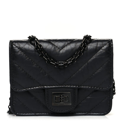 Chanel Aged Calfskin Chevron Quilted Reissue Belt Bag Black 1 of 12
