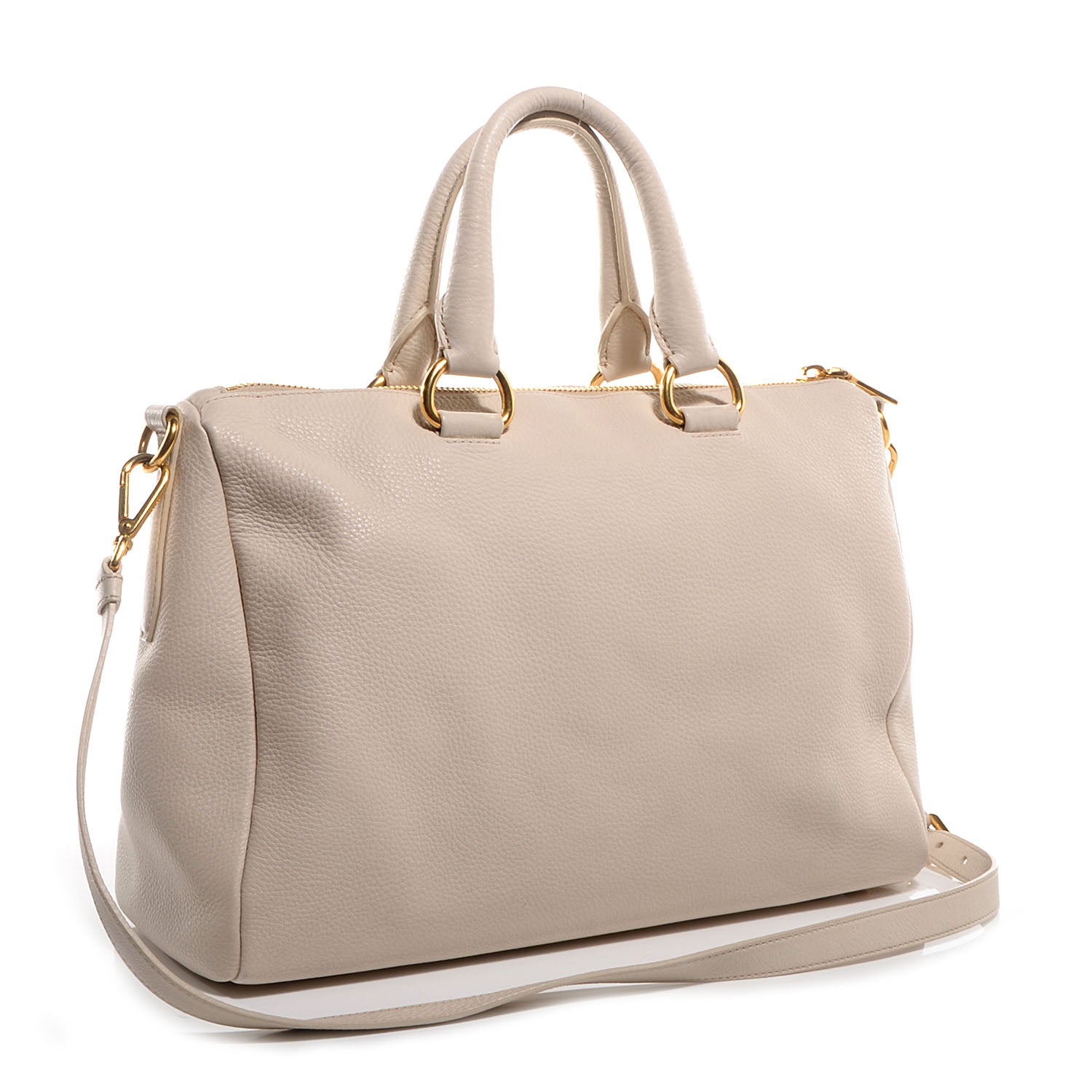 Prada Vitello Daino Zip Tote Talco 7 of 14