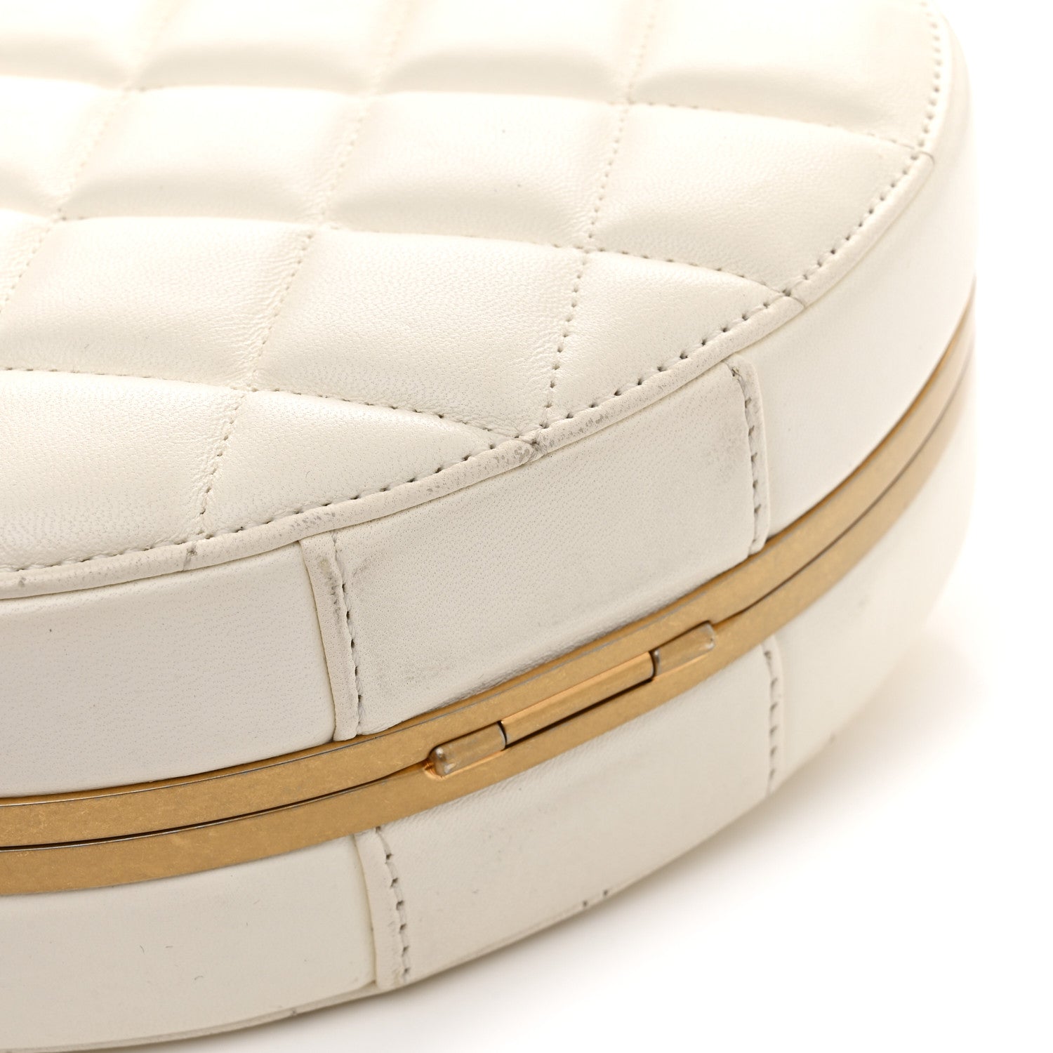 Chanel Lambskin Round Clutch With Chain White 11 of 11