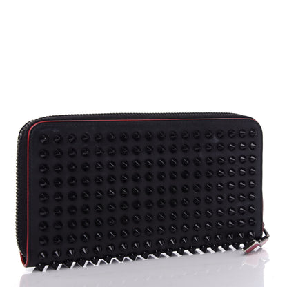 Christian Louboutin Calfskin Panettone Spiked Zip Around Wallet Black 3 of 7