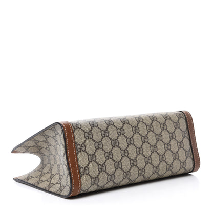 Gucci GG Supreme Monogram Calfskin Small Padlock Tote Beige Ebony Tuscany 4 of 10