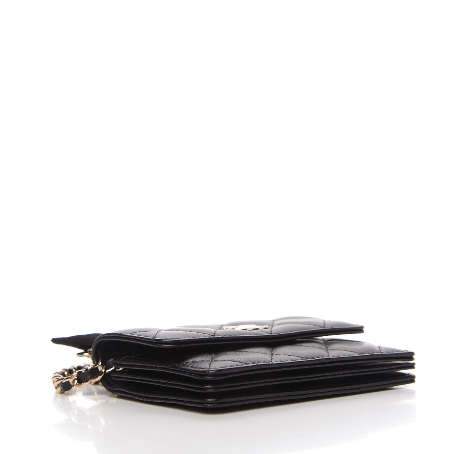 Chanel Lambskin Quilted My Chanel Lady Card Holder On Chain Black 4 of 11
