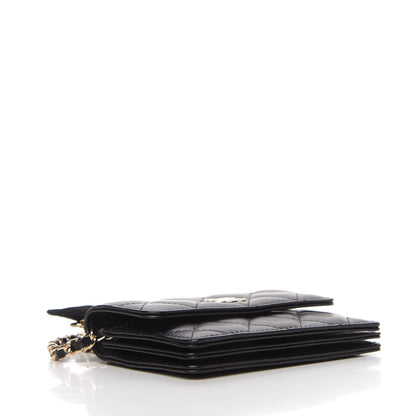 Chanel Lambskin Quilted My Chanel Lady Card Holder On Chain Black 4 of 11