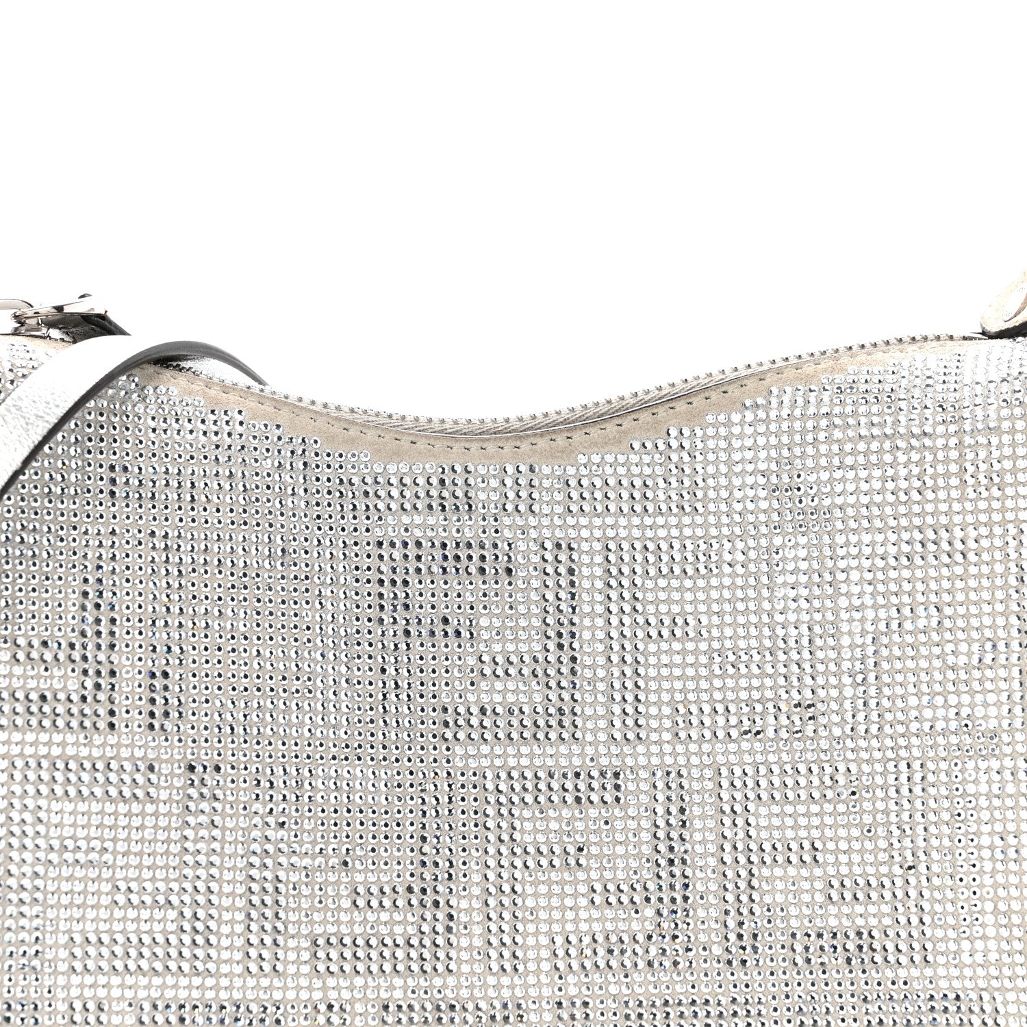 Fendi Crystal Vitello Laminato Suede FF Mini Fendigraphy Hobo Bag