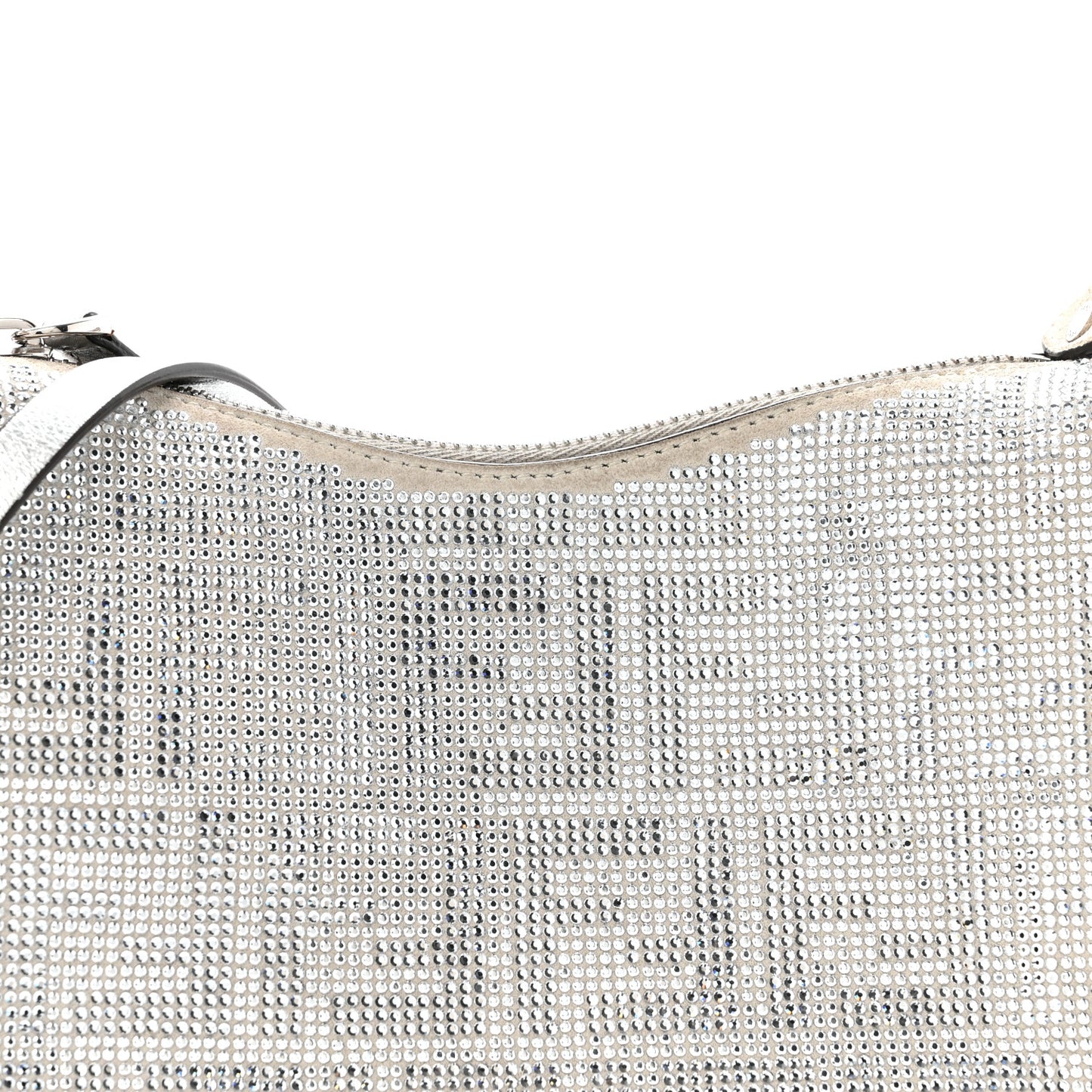 Crystal Vitello Laminato Suede FF Mini Fendigraphy Hobo Bag Grey