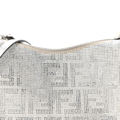 Fendi Crystal Vitello Laminato Suede FF Mini Fendigraphy Hobo Bag Grey 8 of 13