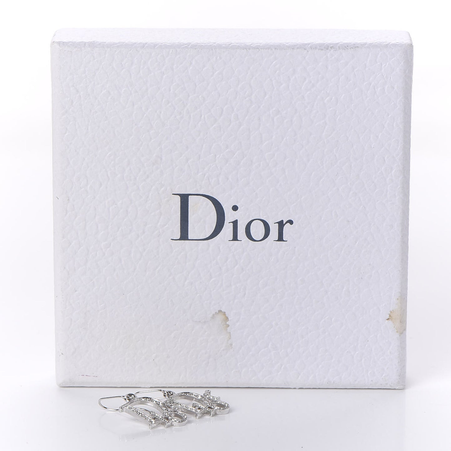 Crystal Logo Earrings Silver
