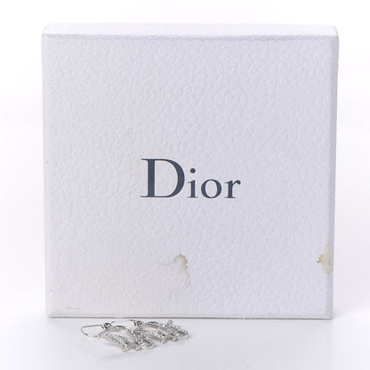 Christian Dior Crystal Logo Earrings Silver 4 of 4