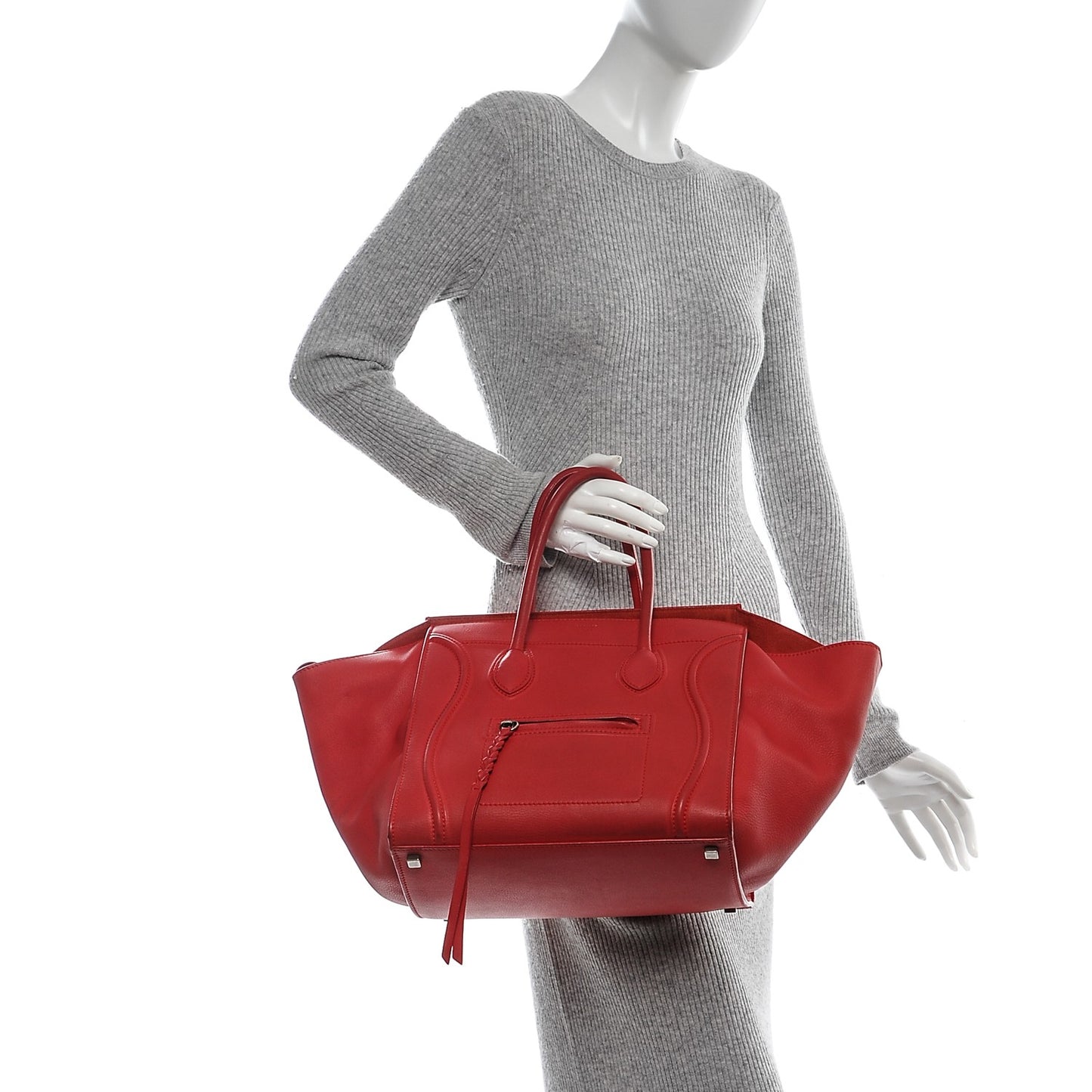 Supple Calfskin Medium Phantom Luggage Vermillion