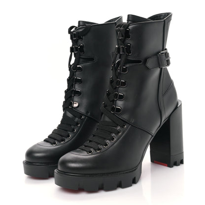 Christian Louboutin Calfskin Macademia 100 Biker Platform Boots 39.5 Black 3 of 8