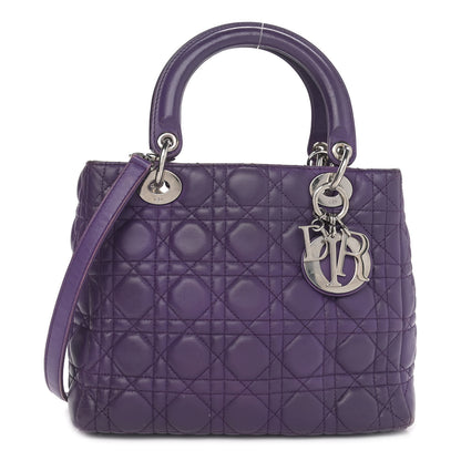 Christian Dior Lambskin Cannage Medium Lady Dior Purple 1 of 13