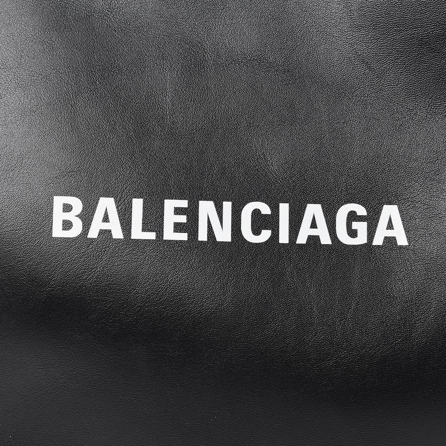 Balenciaga Calfskin Printed Logo Small Market Shopper Tote Black 9 of 9