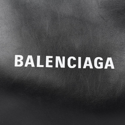 Balenciaga Calfskin Printed Logo Small Market Shopper Tote Black 9 of 9