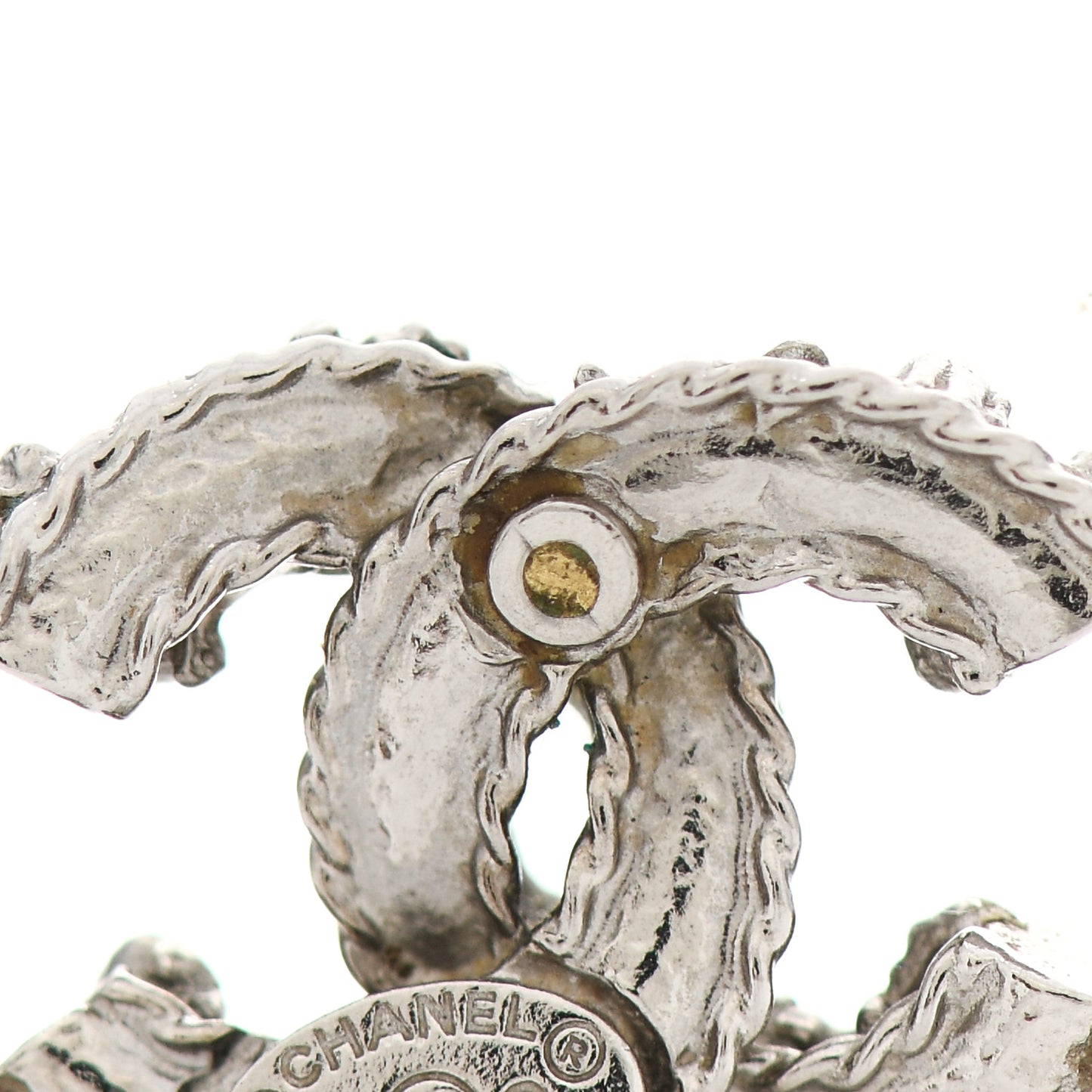 Crystal CC Twisted Earrings Silver