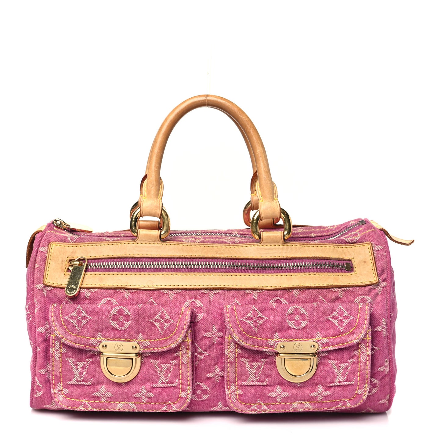 Monogram Denim Neo Speedy Fuchsia