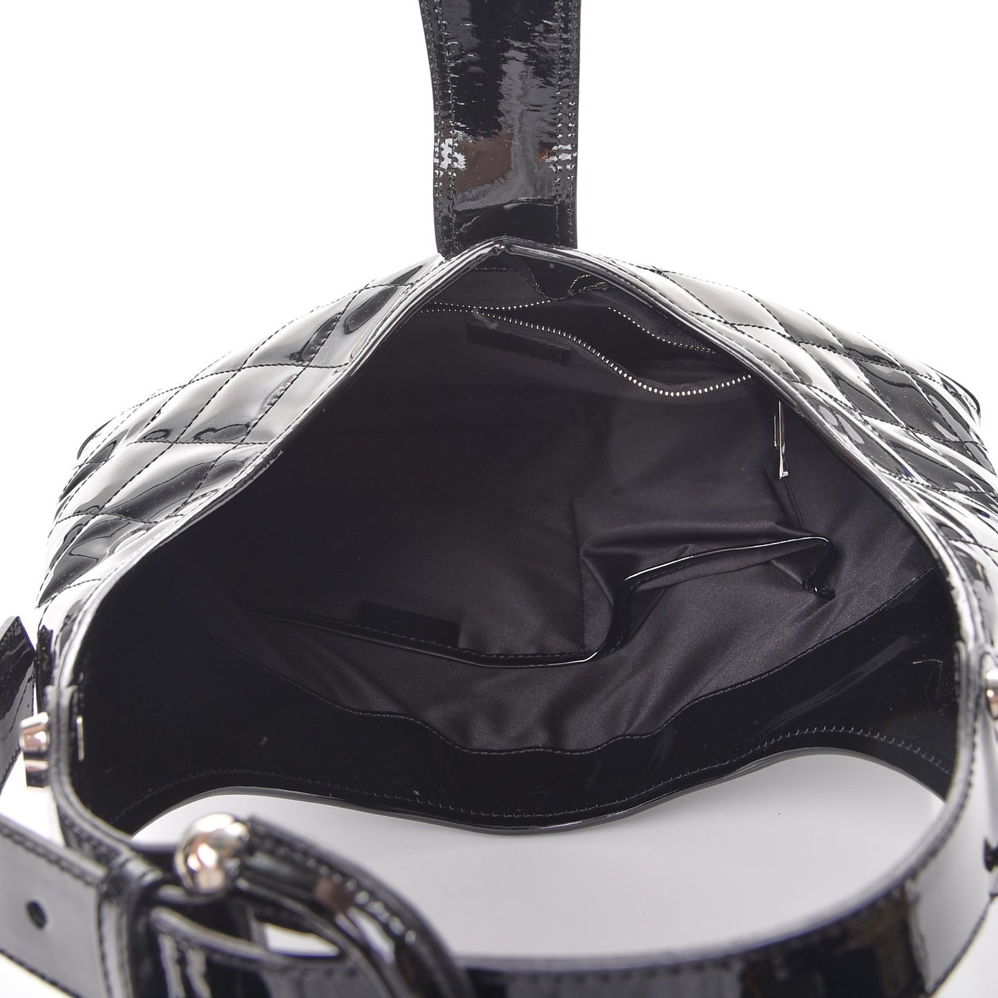 Patent Quilted Brook Hobo Black