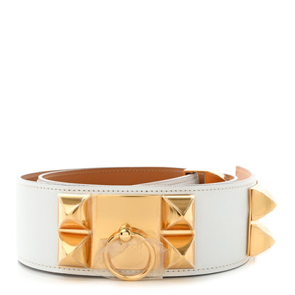 Hermes Epsom Collier De Chien CDC Belt 80 32 White 1 of 6
