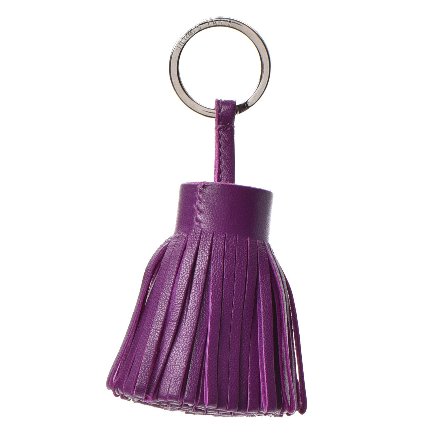 Hermes Lambskin Carmen Tassel Key Holder Anemone 1 of 4
