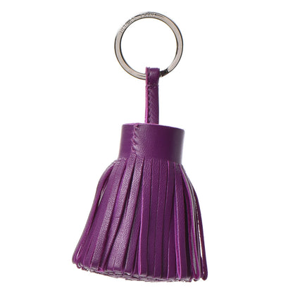 Hermes Lambskin Carmen Tassel Key Holder Anemone 1 of 4
