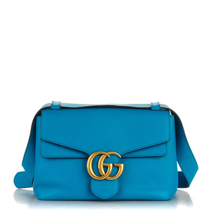 Gucci Calfskin GG Marmont Shoulder Bag Turquoise 1 of 7