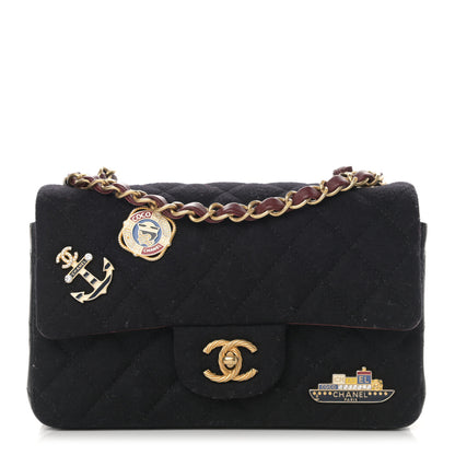 Chanel Felt Quilted Paris-Hamburg Charms Mini Rectangular Flap Dark Navy 1 of 12