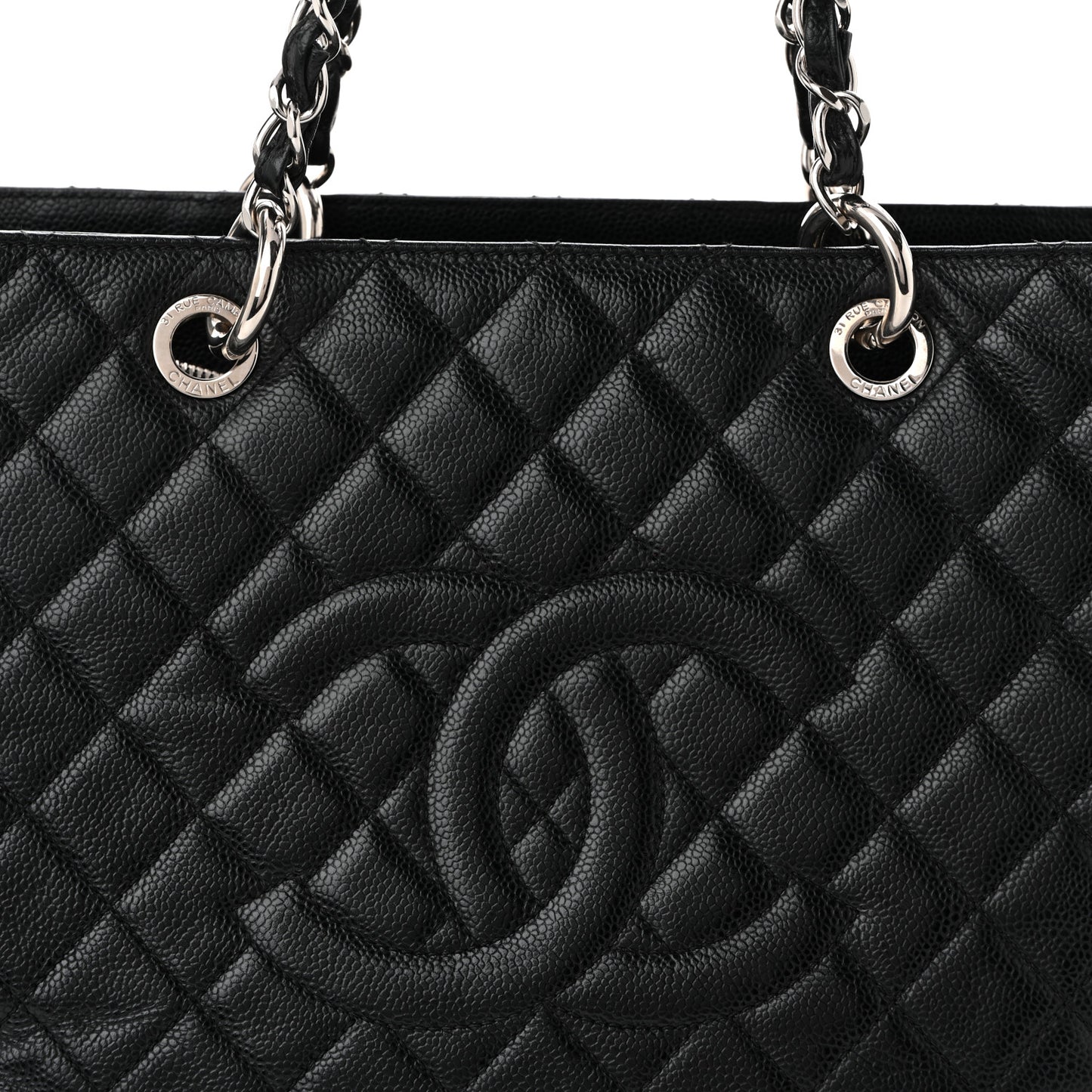 Caviar Quilted XL Grand Shopping Tote GST Black