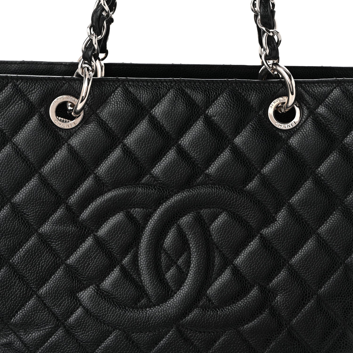 Chanel Caviar Quilted XL Grand Shopping Tote GST Black 8 of 10