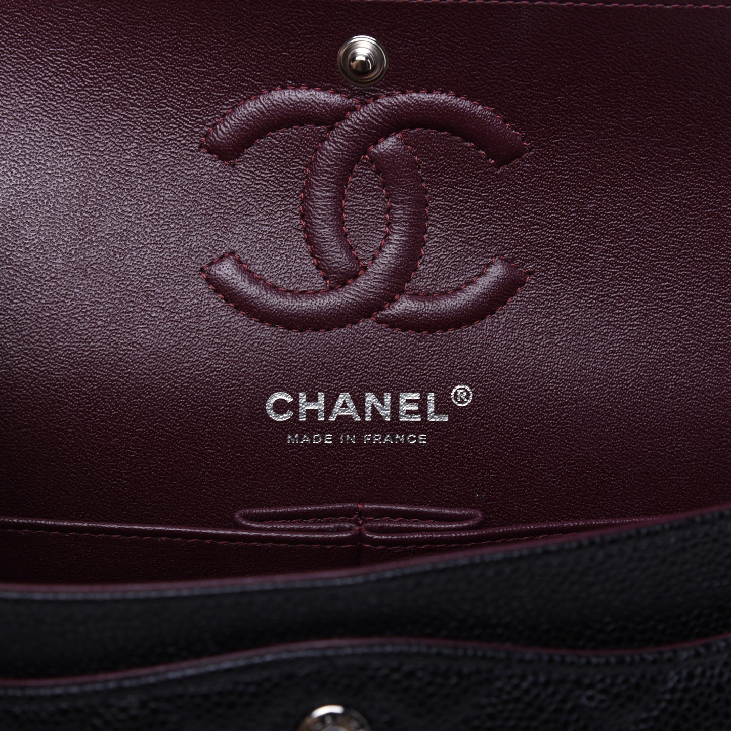 Caviar Quilted Small Double Flap Black