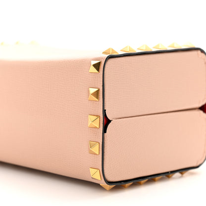 Valentino Garavani Grainy Calfskin Rockstud Alcove Box Top-Handle Bag Rose Cannelle 9 of 14