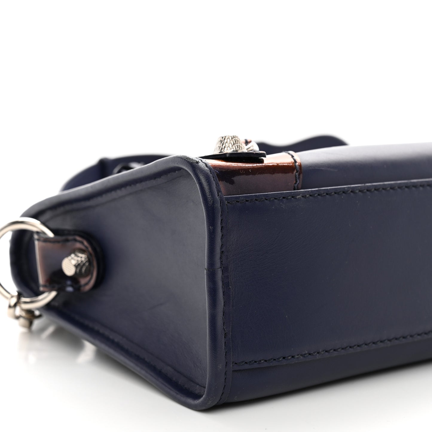 Smooth Calfskin Metallic Patent Giant 12 Silver Hardware Mini City Ultraviolet