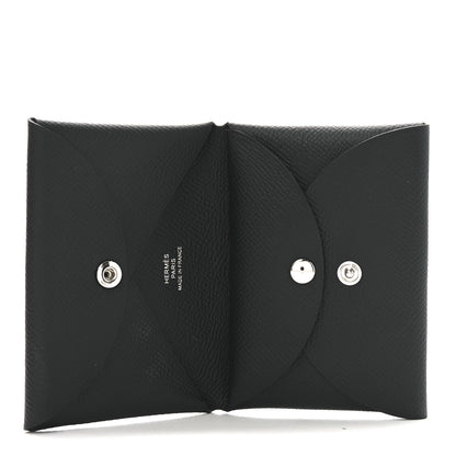 Hermes Epsom Calvi Duo Card Case Black 5 of 7
