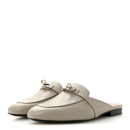 Hermes Calfskin Oz Mules 37 Beige Galet 4 of 9